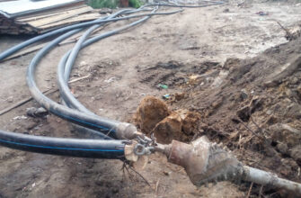 прокладка кабеля в земле под дорогой
